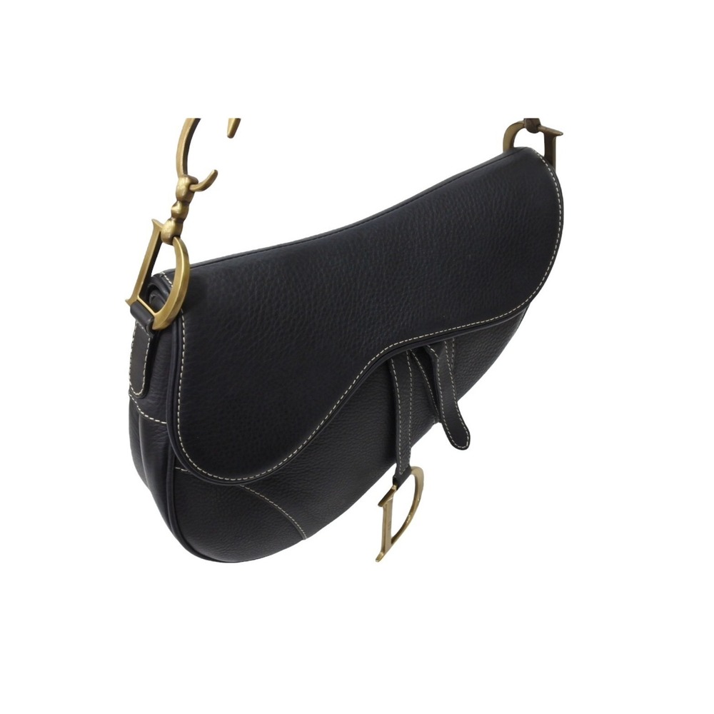 Christian Dior Saddle Bag One Shoulder Hobo Galliano Gold - Picture 4 of 10